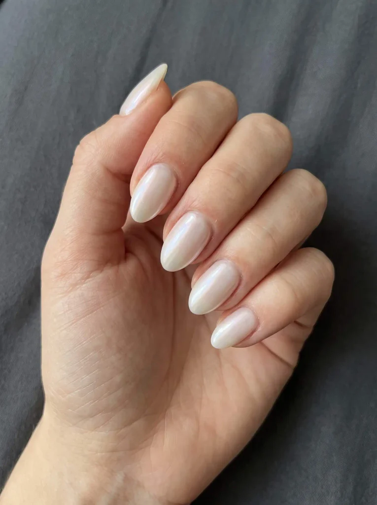 White Chrome November Nails