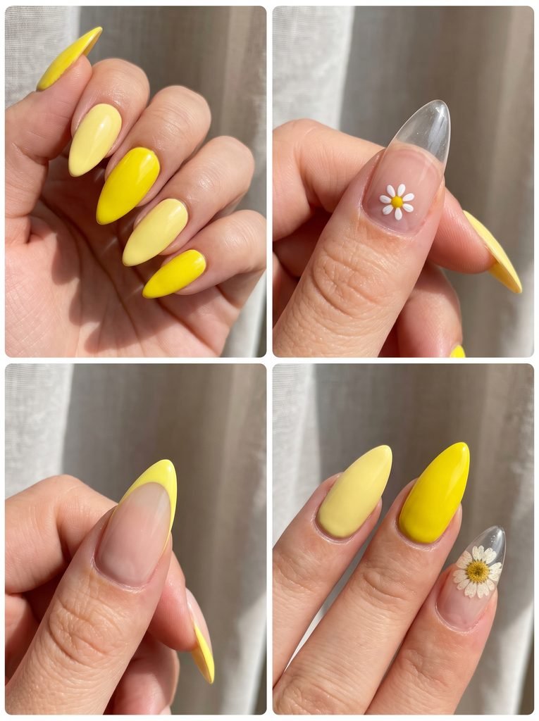 Yellow Stiletto Nail Ideas