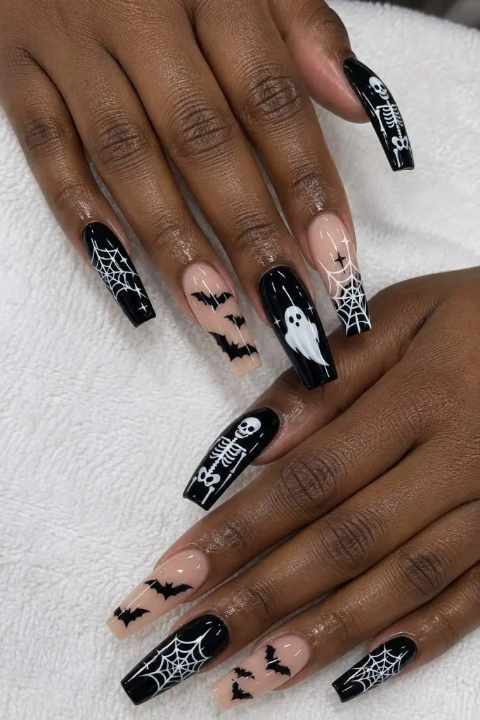 Black Halloween Press On Nails