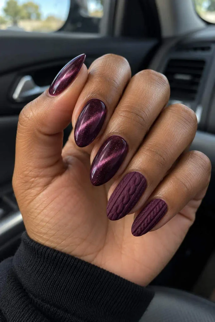 Cat Eye Sweater Nails