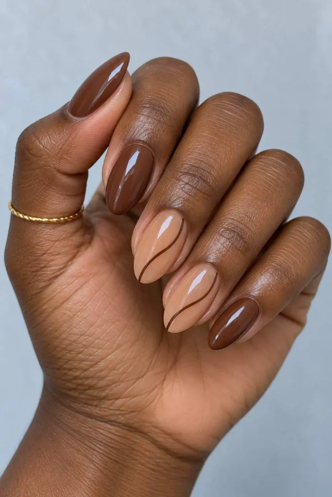 Chocolate Brown Nails On Dark Skin