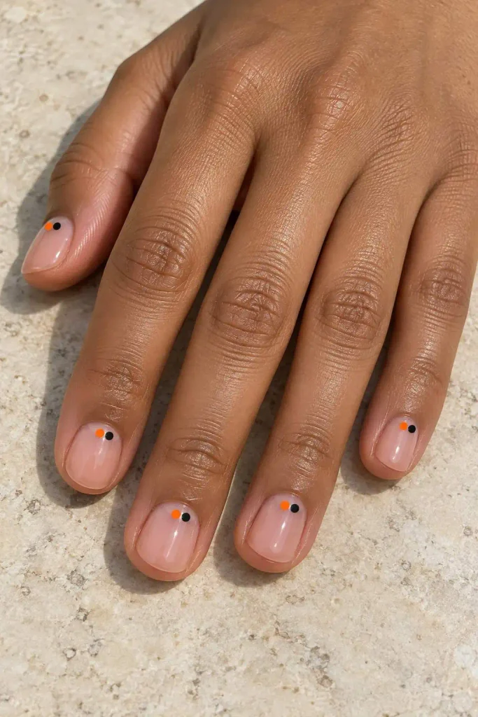 Extra Short Halloween Dot Nails