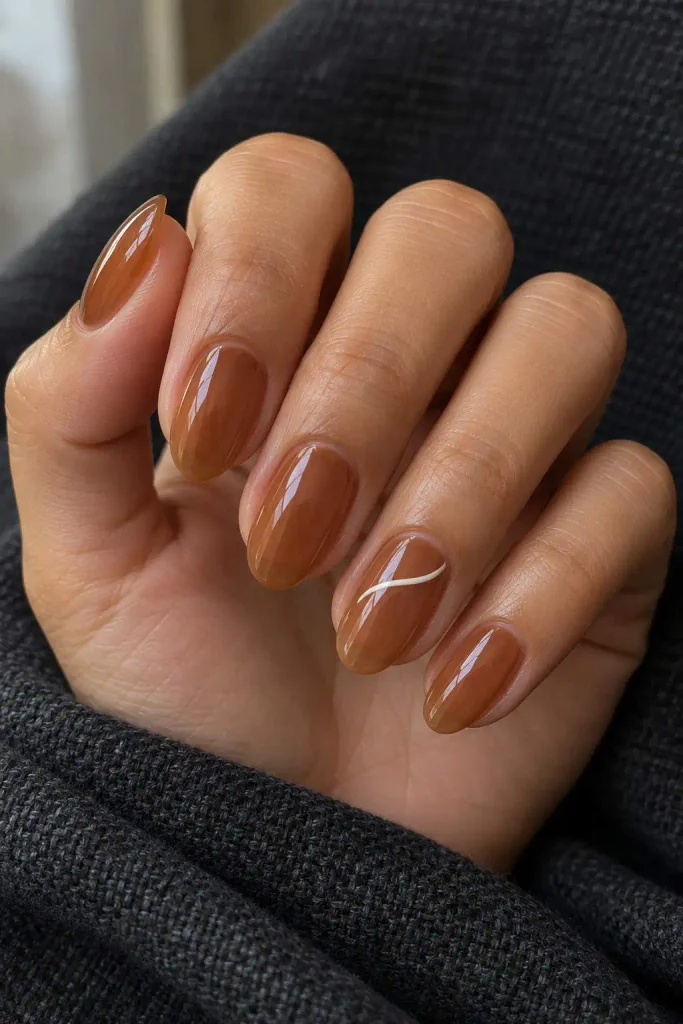 Gingerbread Jelly Brown Nail Designs