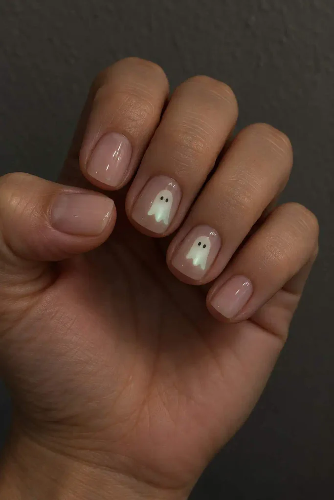 Glow In The Dark Ghost Nails