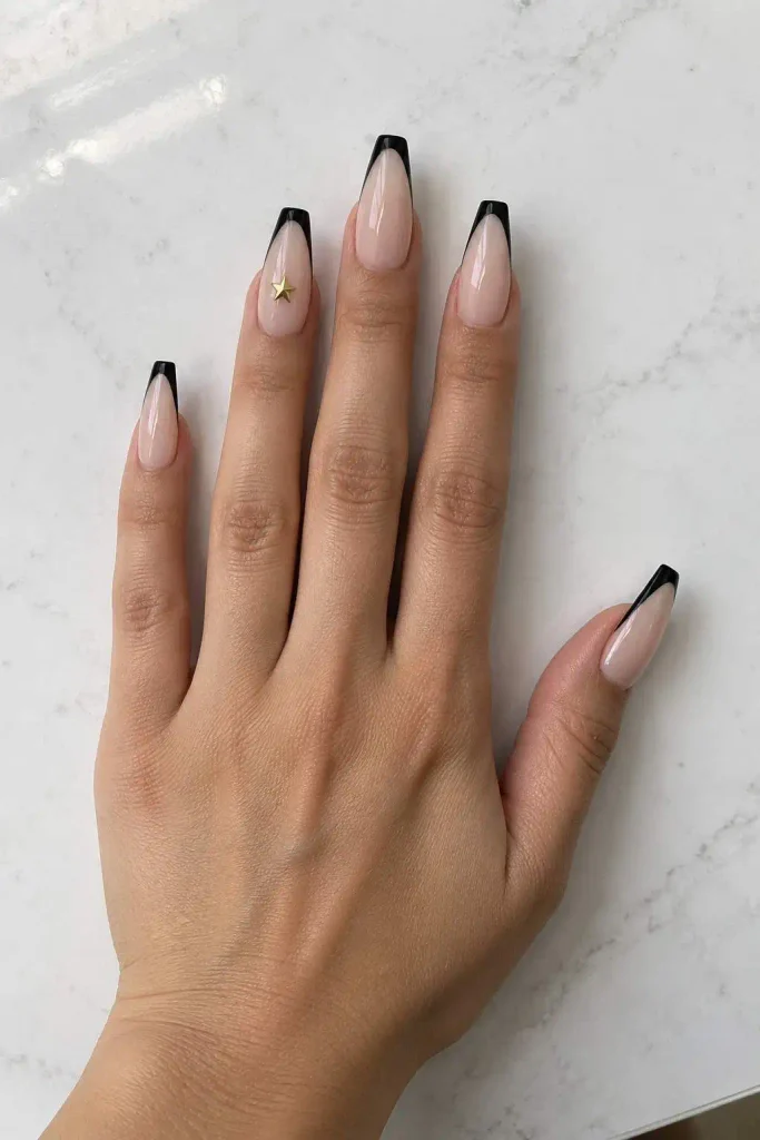 New Years Acrylic Coffin Nails
