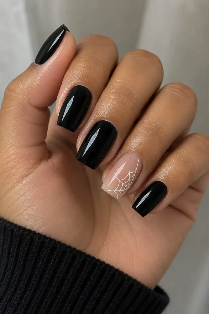 Short Halloween Coffin Acrylic Nails
