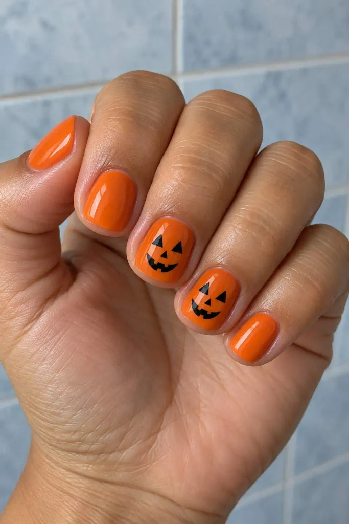 Short Jack O Lantern Nails