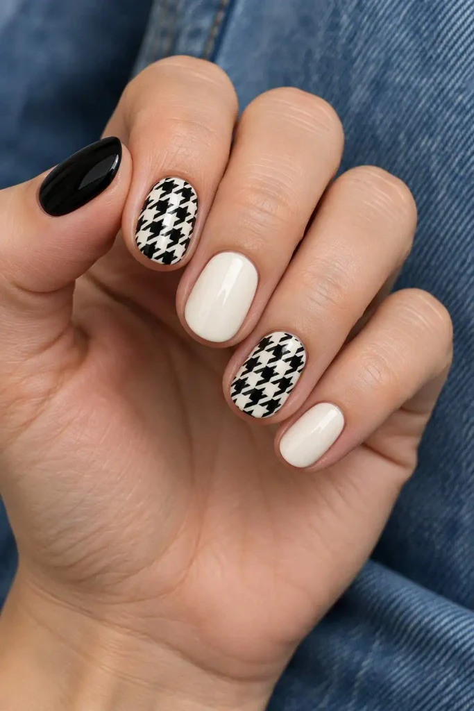 Short Oval Houndstooth Nails
