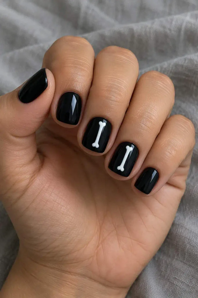 Short White Skeleton Bone Nails