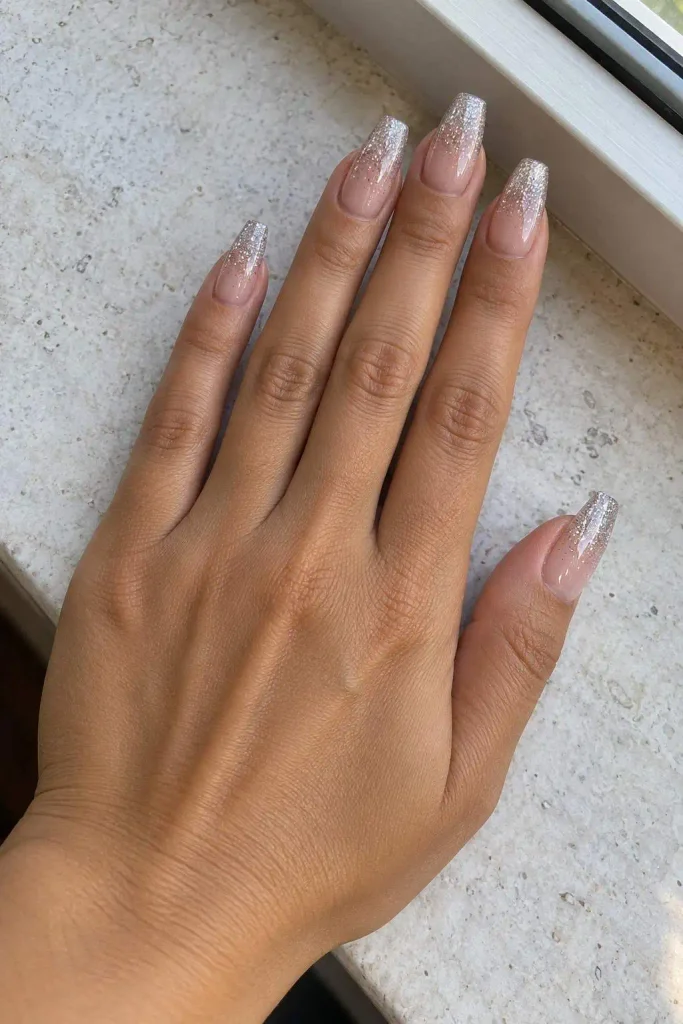 Sparkly Ombre New Years Nails