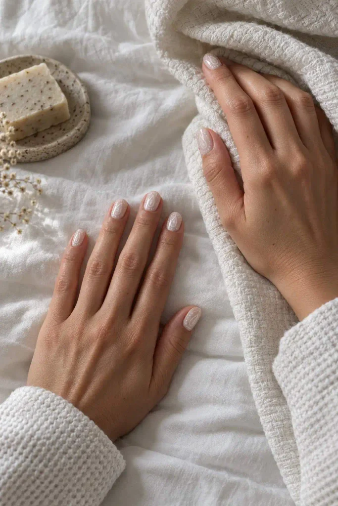 White on White Paisley Nails